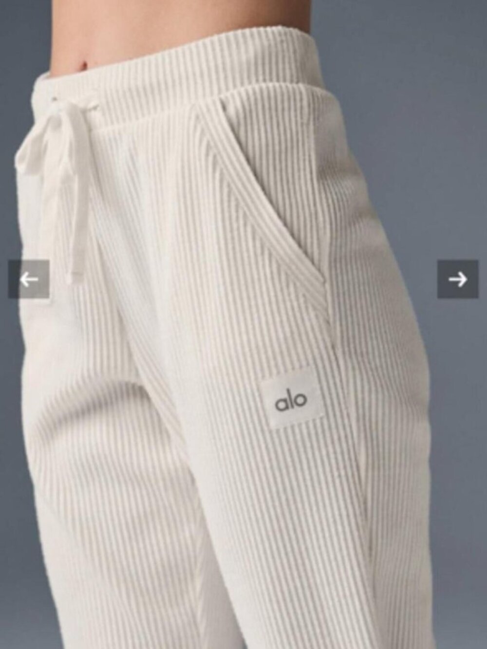 Alo Muse Sweatpants Ivory Stretchy High-Rise Waist Sweats Joggers XS - Picture 1 of 5